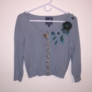 New Knitted Dove Blue Cardigan